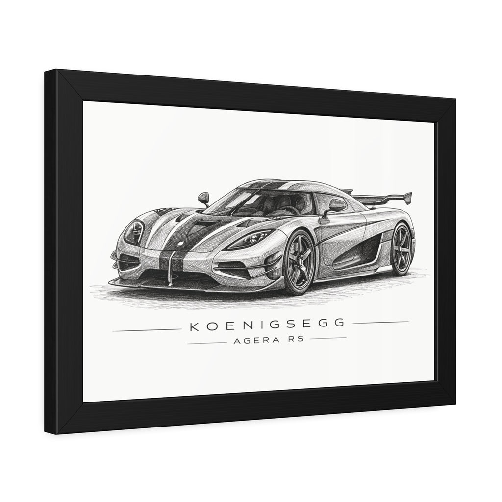 Framed Car Poster — Koenigsegg Agera R S Sketch Print