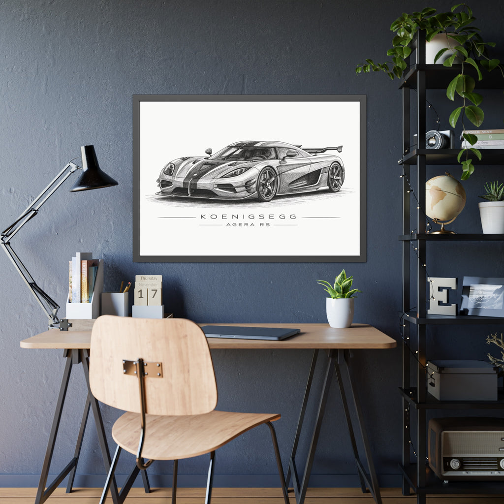 Framed Car Poster — Koenigsegg Agera R S Sketch Print