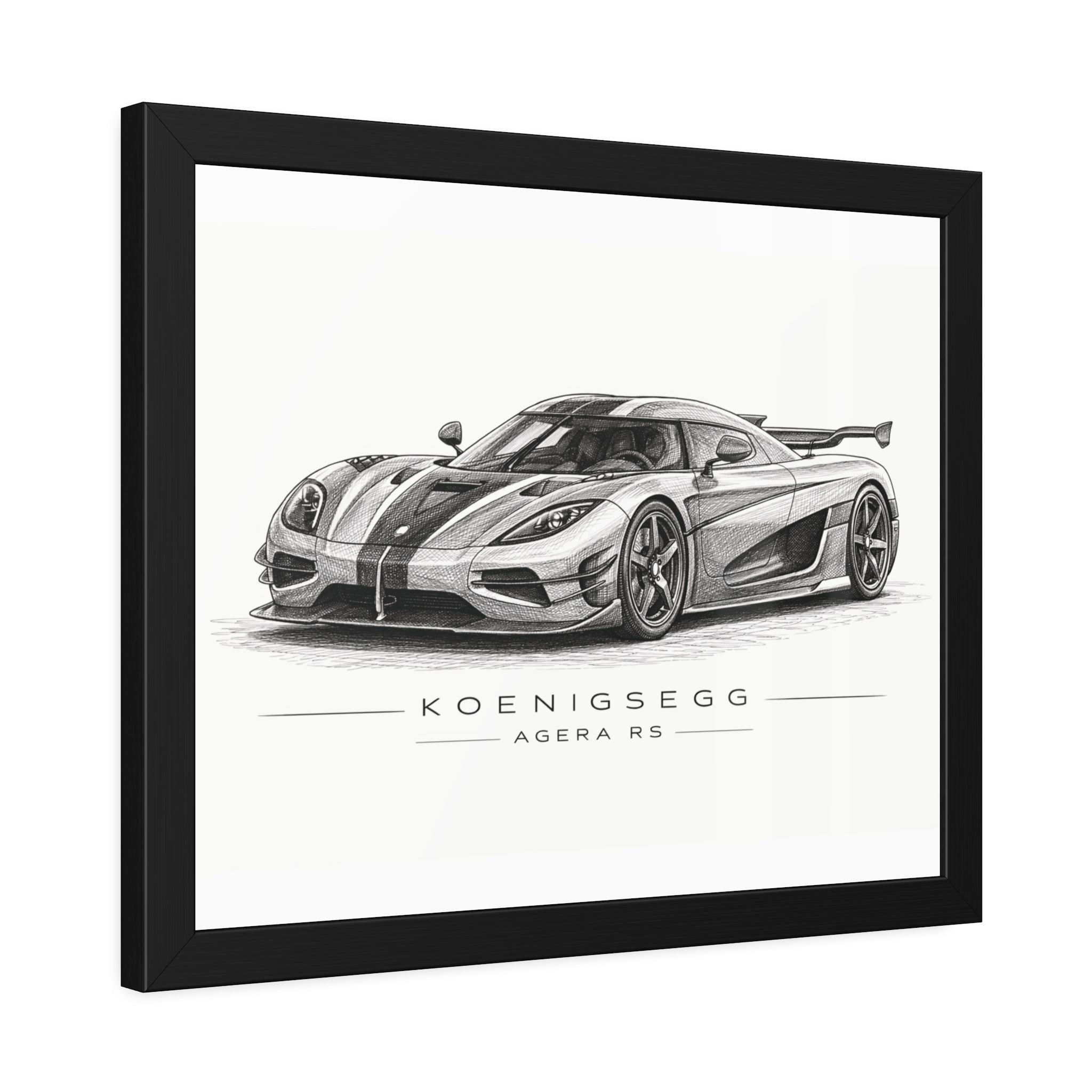 Framed Car Poster — Koenigsegg Agera R S Sketch Print