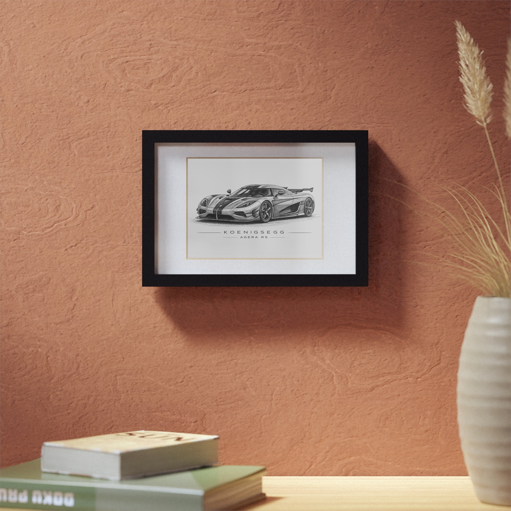Framed Car Poster – Koenigsegg Agera RS Black Frame