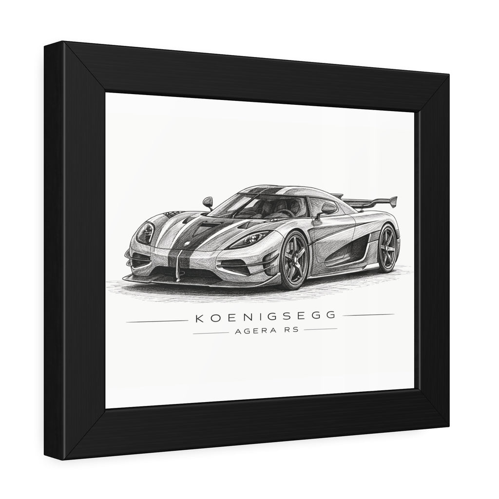 Framed Car Poster — Koenigsegg Agera R S Sketch Print