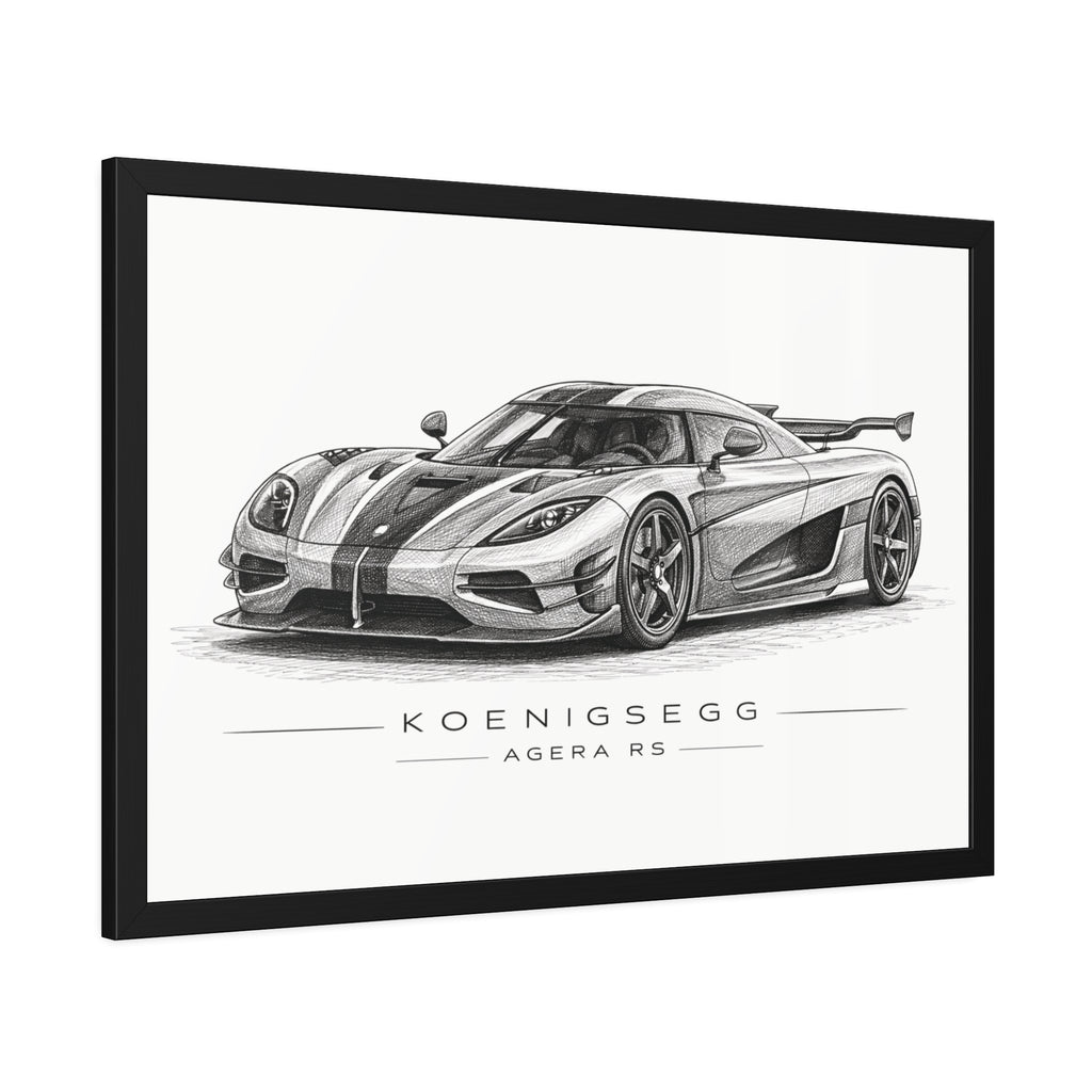 Framed Car Poster — Koenigsegg Agera R S Sketch Print