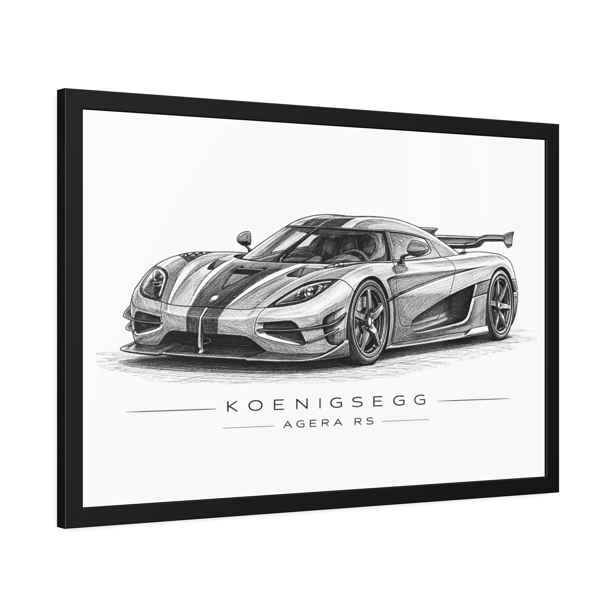 Framed Car Poster — Koenigsegg Agera R S Sketch Print