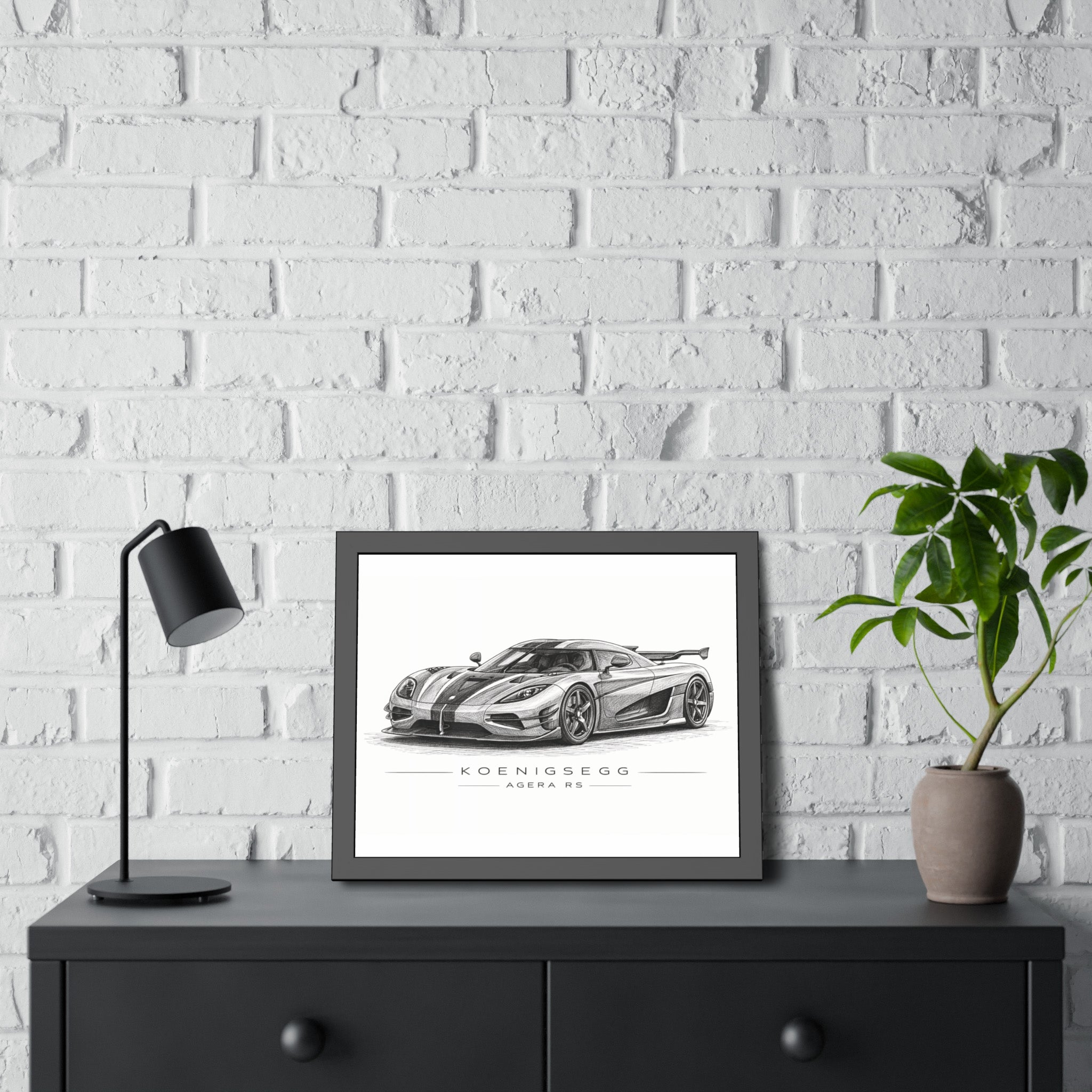 Framed Car Poster — Koenigsegg Agera R S Sketch Print