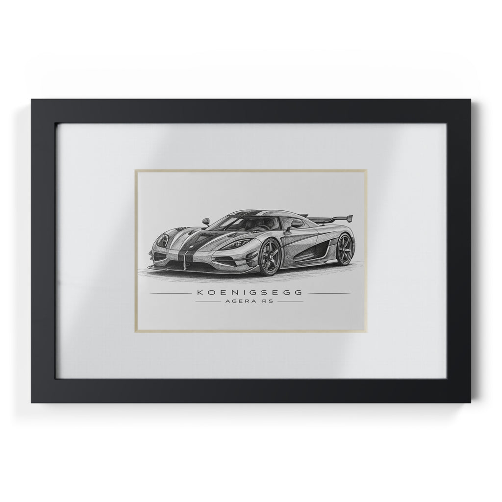 Framed Car Poster – Koenigsegg Agera RS Black Frame
