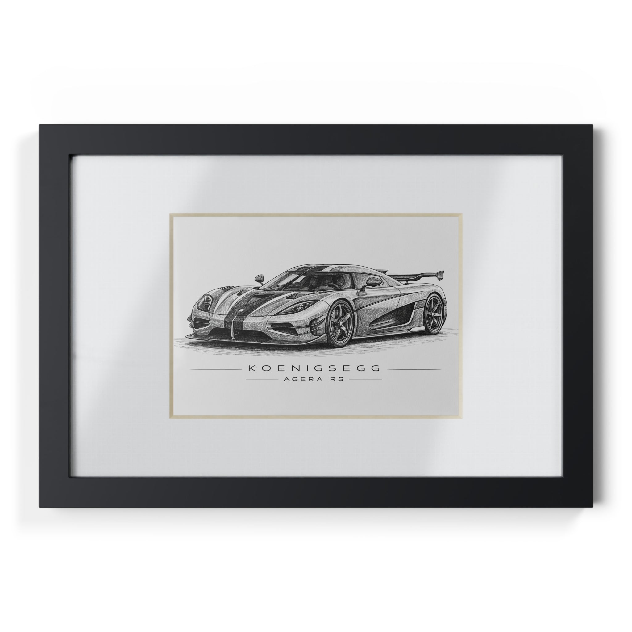 Framed Car Poster – Koenigsegg Agera RS Black Frame