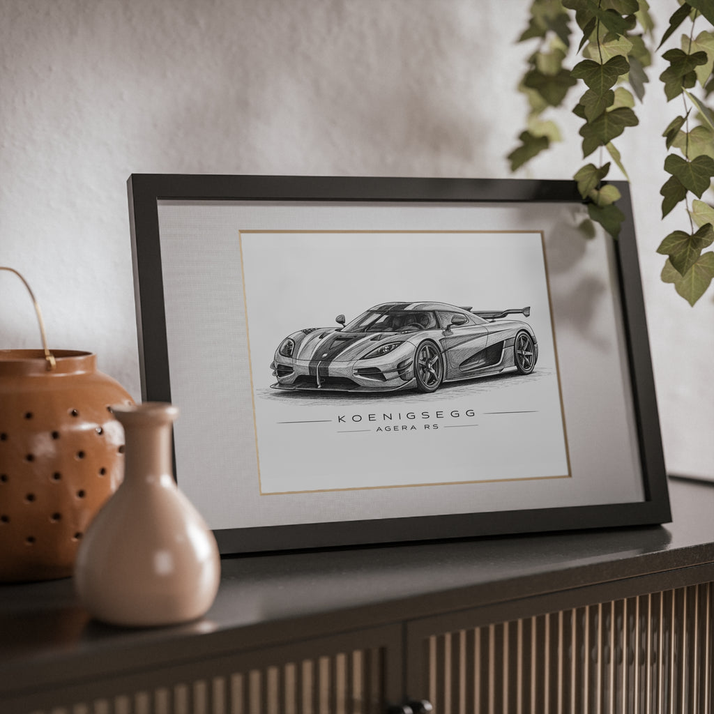 Framed Car Poster – Koenigsegg Agera RS Black Frame