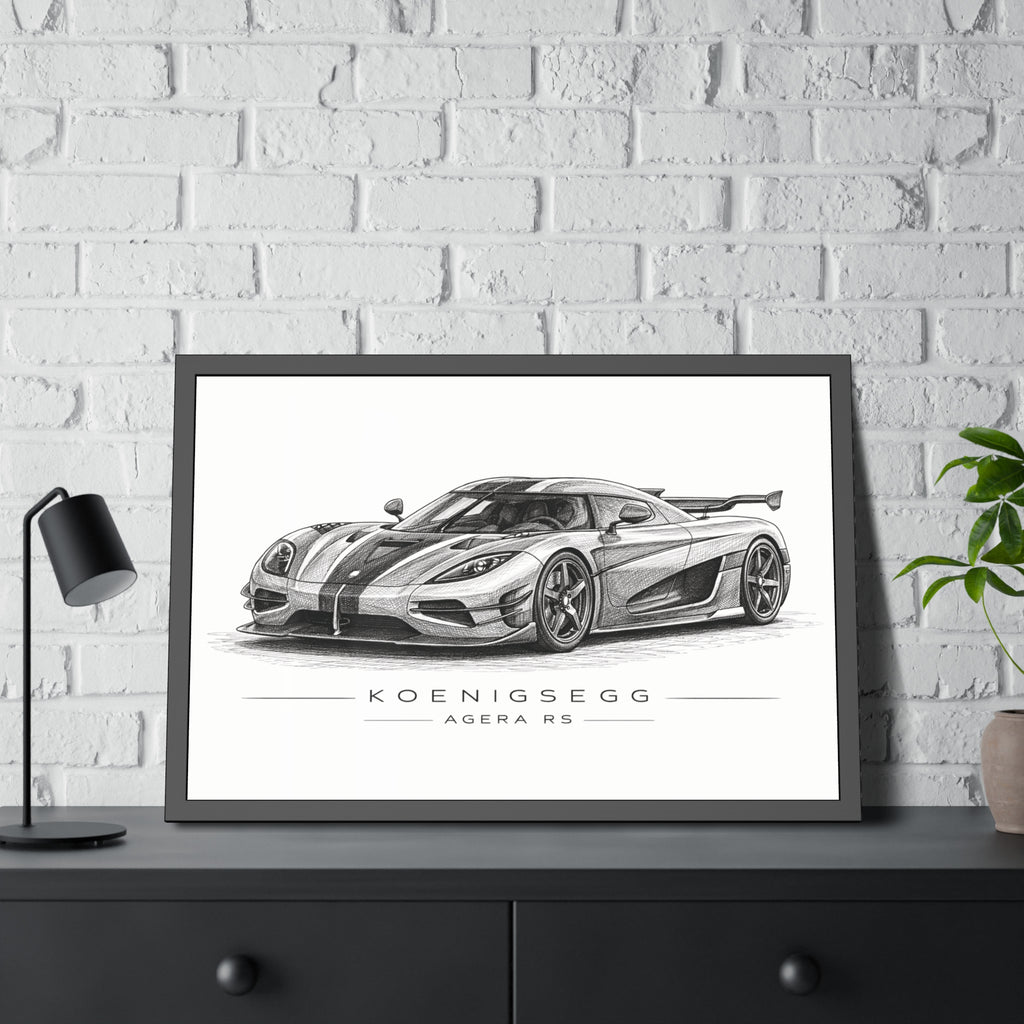 Framed Car Poster — Koenigsegg Agera R S Sketch Print