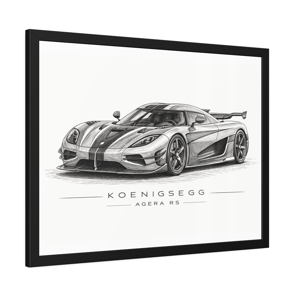 Framed Car Poster — Koenigsegg Agera R S Sketch Print