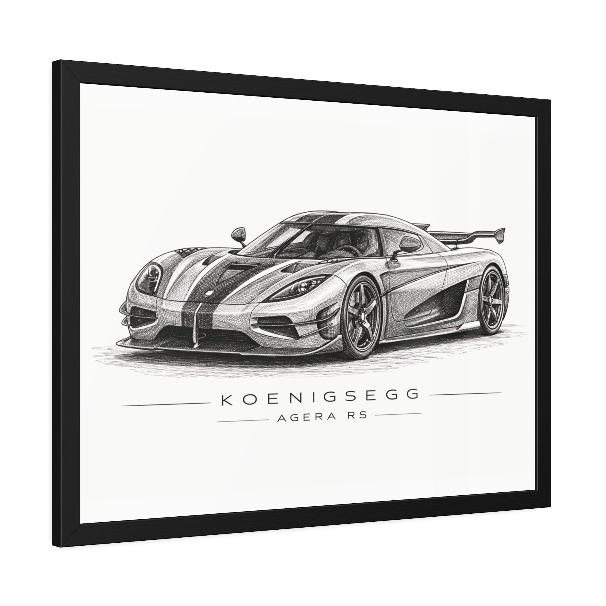 Framed Car Poster — Koenigsegg Agera R S Sketch Print