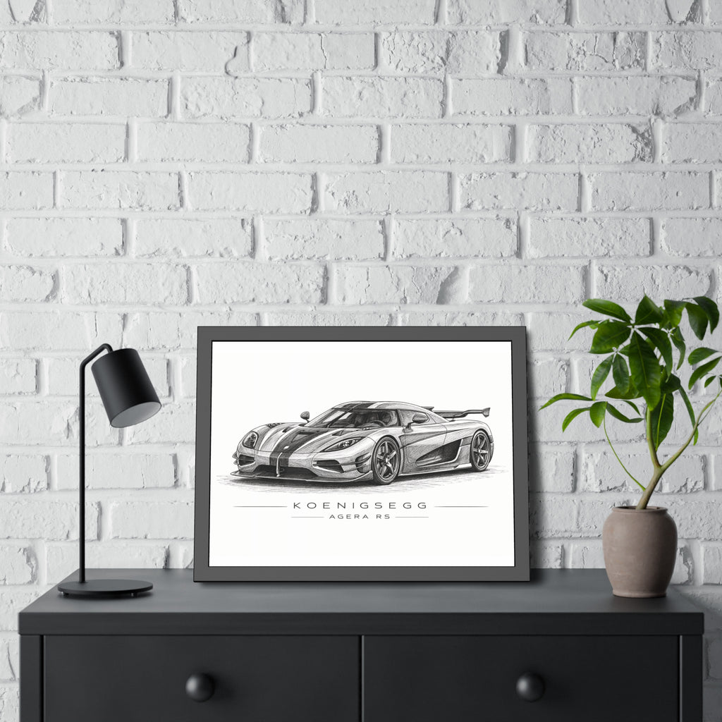 Framed Car Poster — Koenigsegg Agera R S Sketch Print