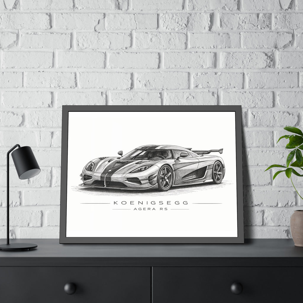 Framed Car Poster — Koenigsegg Agera R S Sketch Print