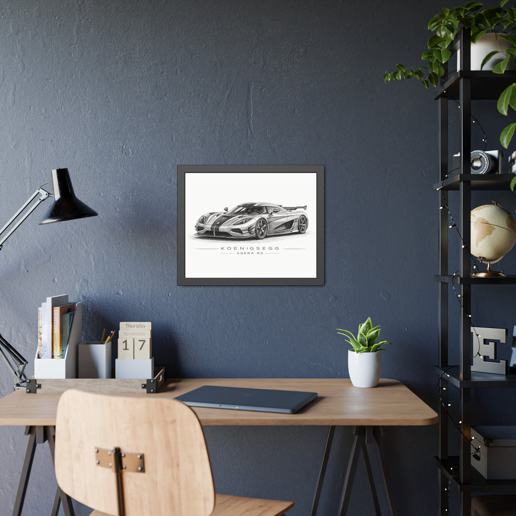 Framed Car Poster — Koenigsegg Agera R S Sketch Print