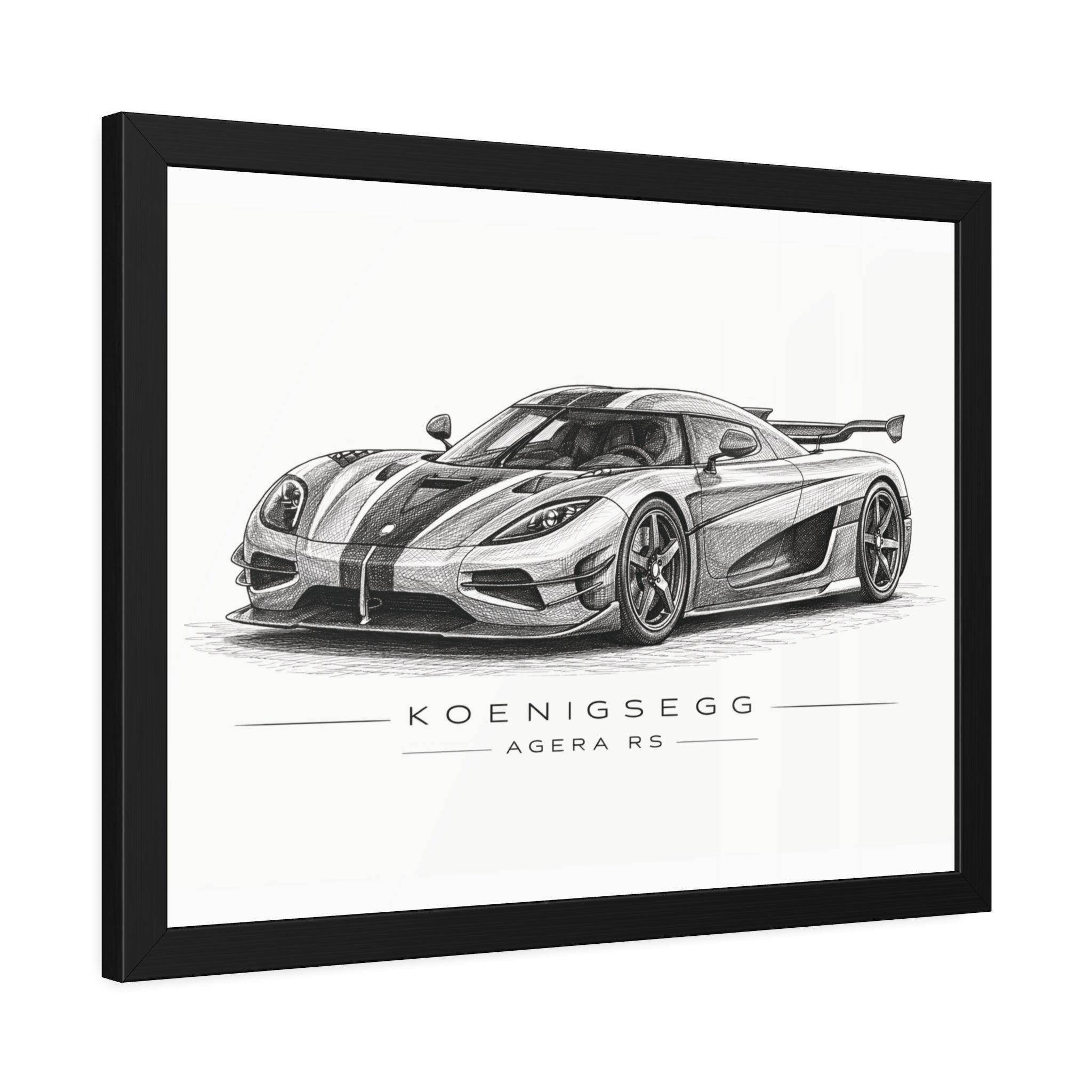 Framed Car Poster — Koenigsegg Agera R S Sketch Print