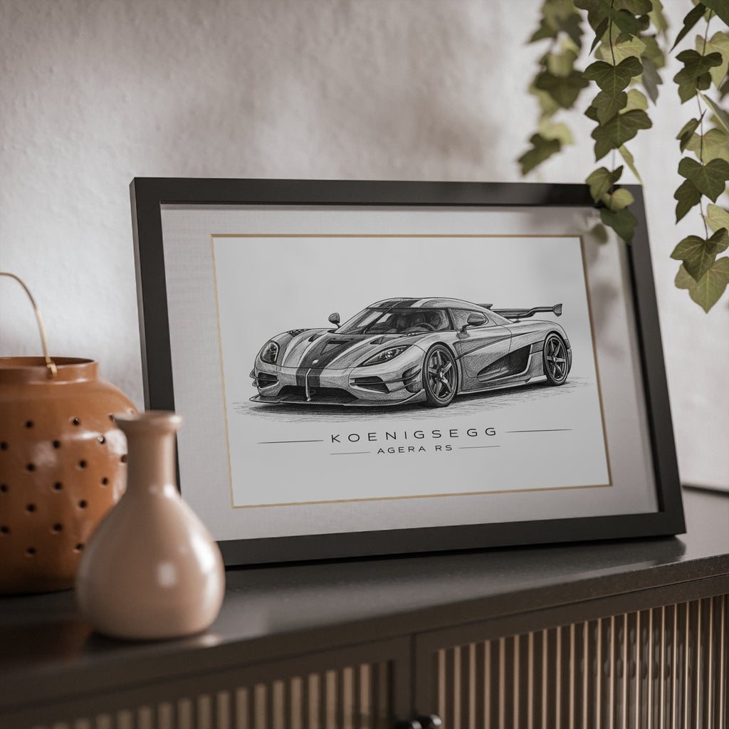 Framed Car Poster – Koenigsegg Agera RS Black Frame