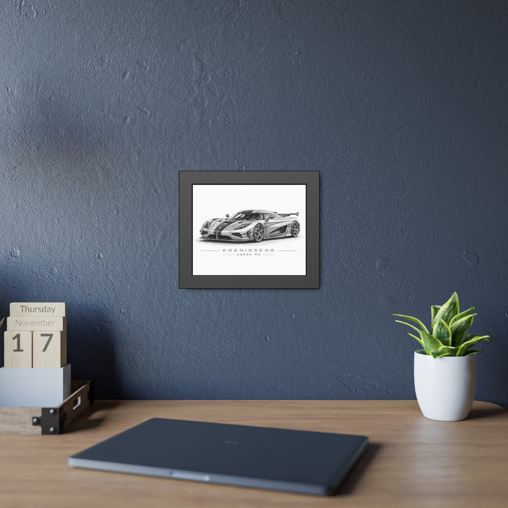 Framed Car Poster — Koenigsegg Agera R S Sketch Print
