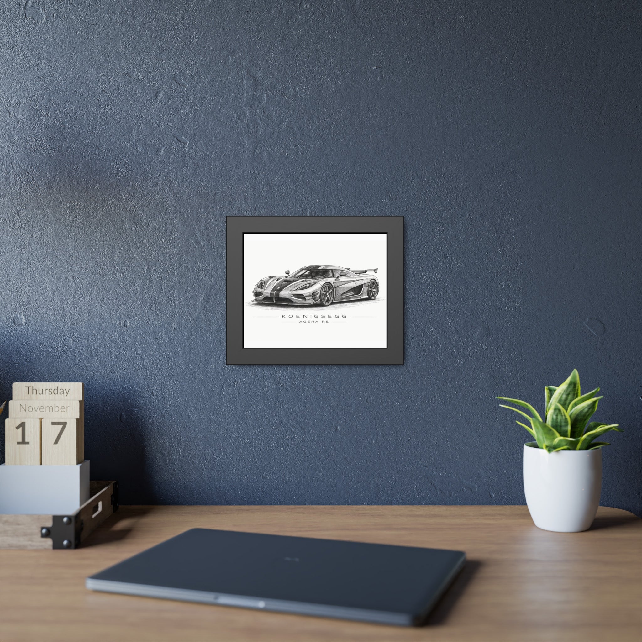 Framed Car Poster — Koenigsegg Agera R S Sketch Print