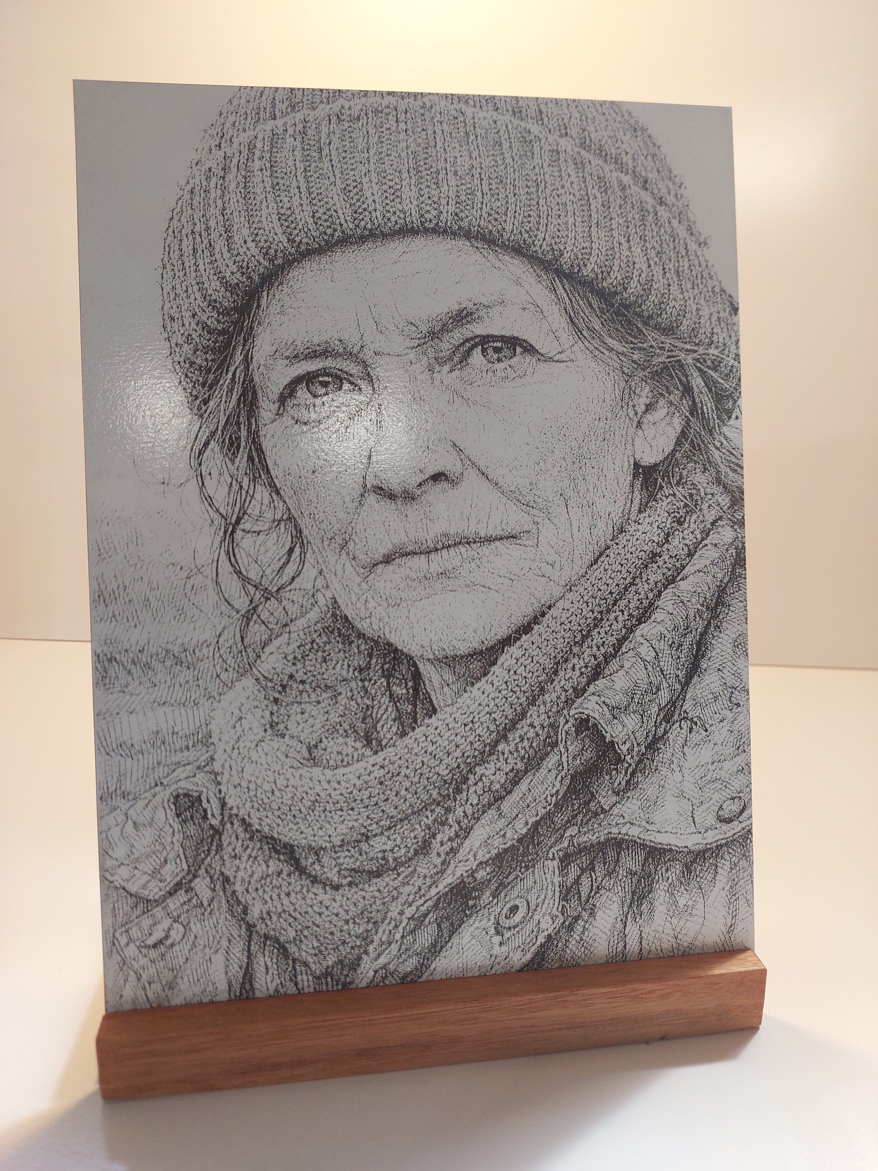 A4 Engrave on White MDF