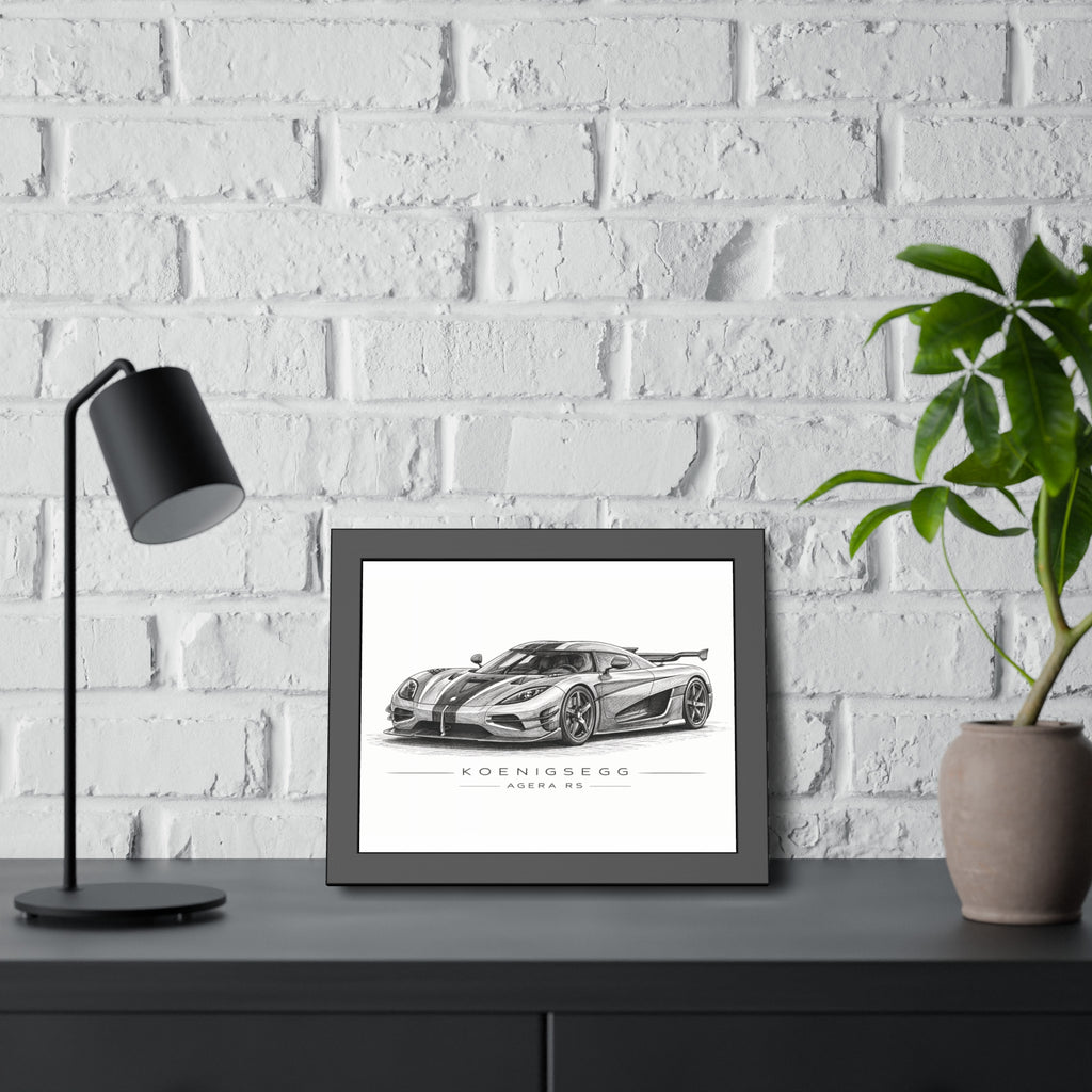 Framed Car Poster — Koenigsegg Agera R S Sketch Print