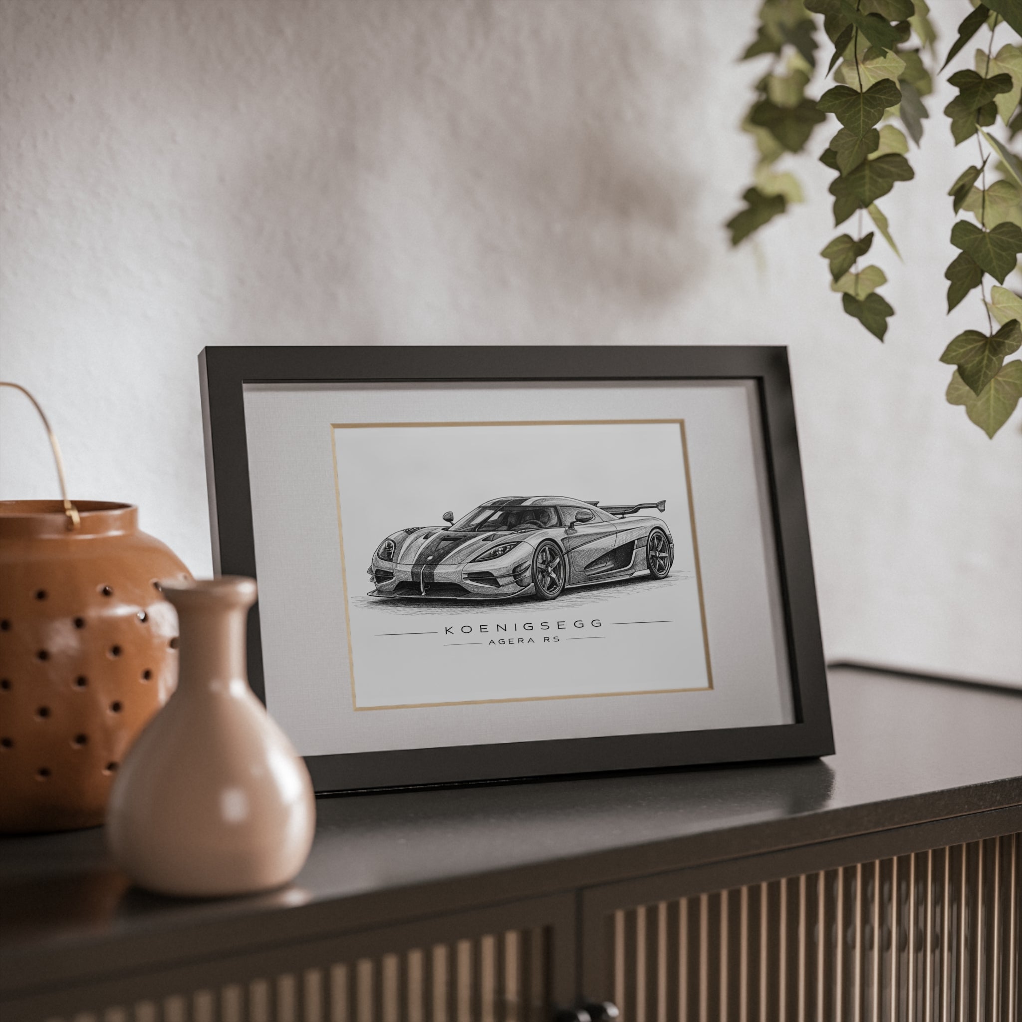 Framed Car Poster – Koenigsegg Agera RS Black Frame