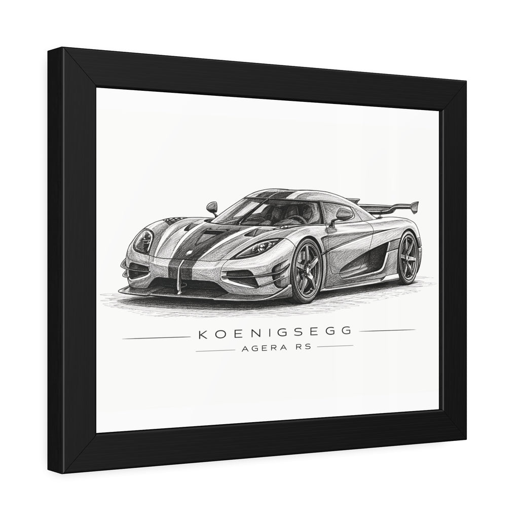 Framed Car Poster — Koenigsegg Agera R S Sketch Print
