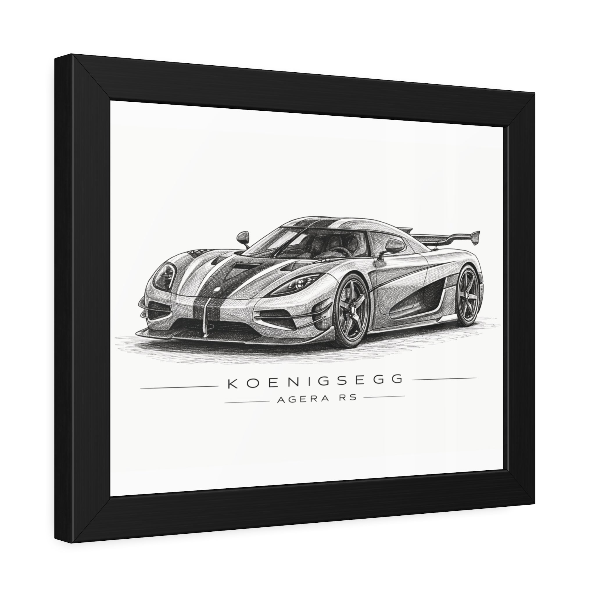 Framed Car Poster — Koenigsegg Agera R S Sketch Print