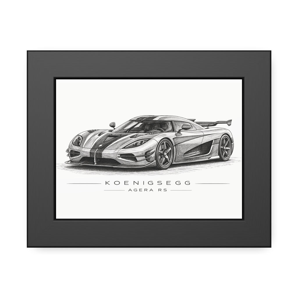 Framed Car Poster — Koenigsegg Agera R S Sketch Print