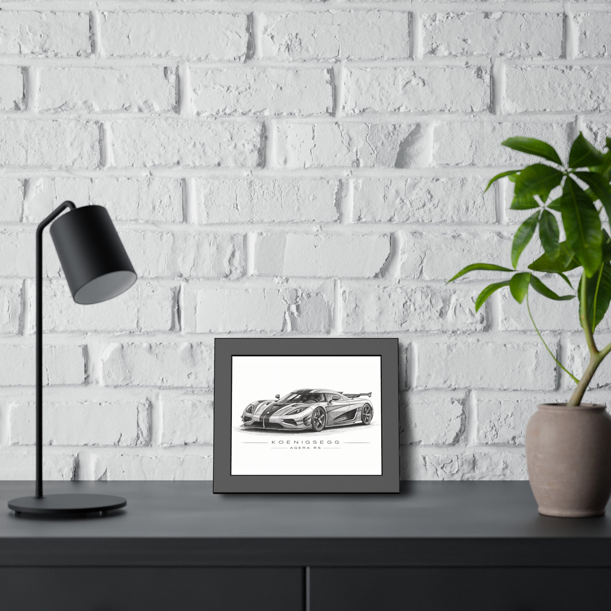 Framed Car Poster — Koenigsegg Agera R S Sketch Print
