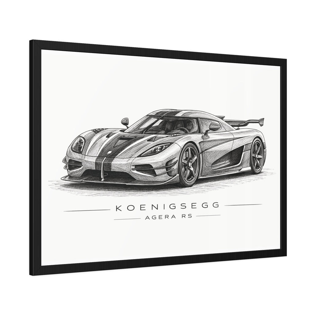 Framed Car Poster — Koenigsegg Agera R S Sketch Print