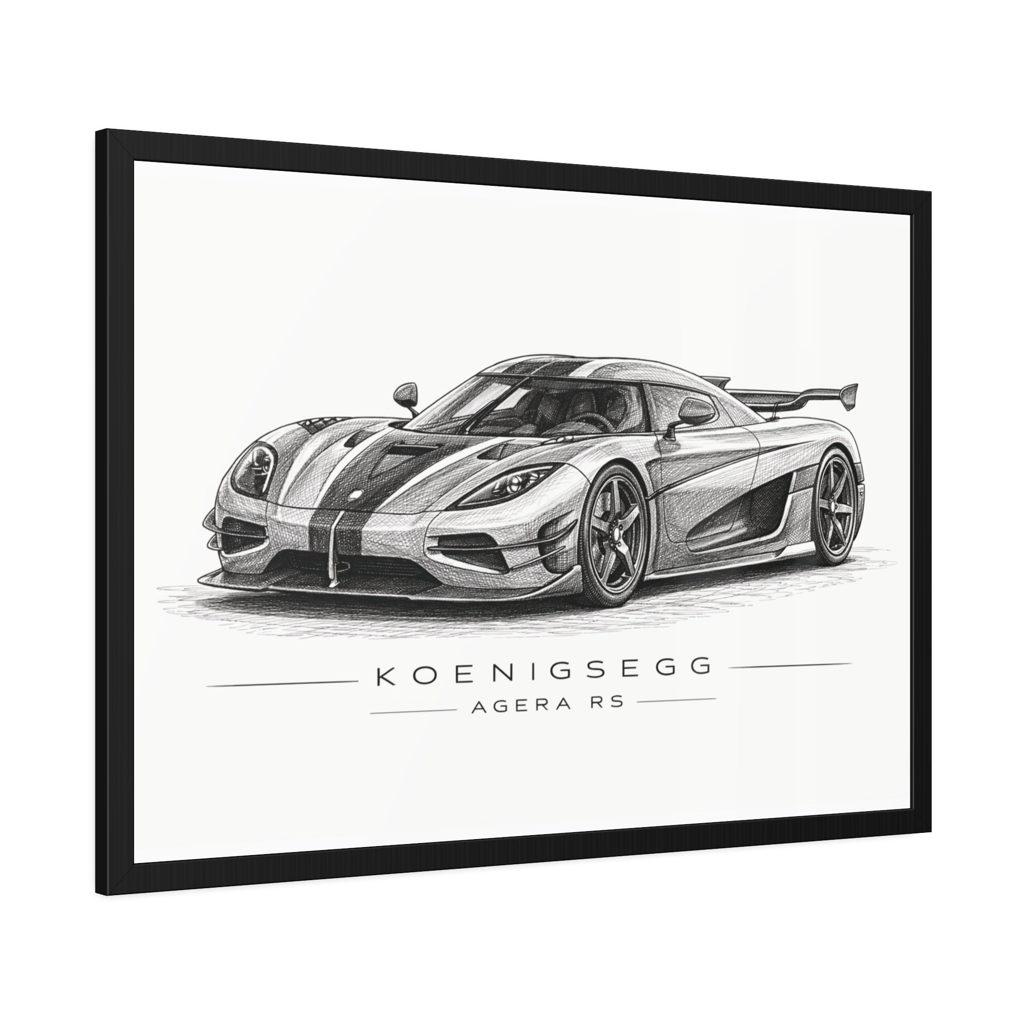 Framed Car Poster — Koenigsegg Agera R S Sketch Print