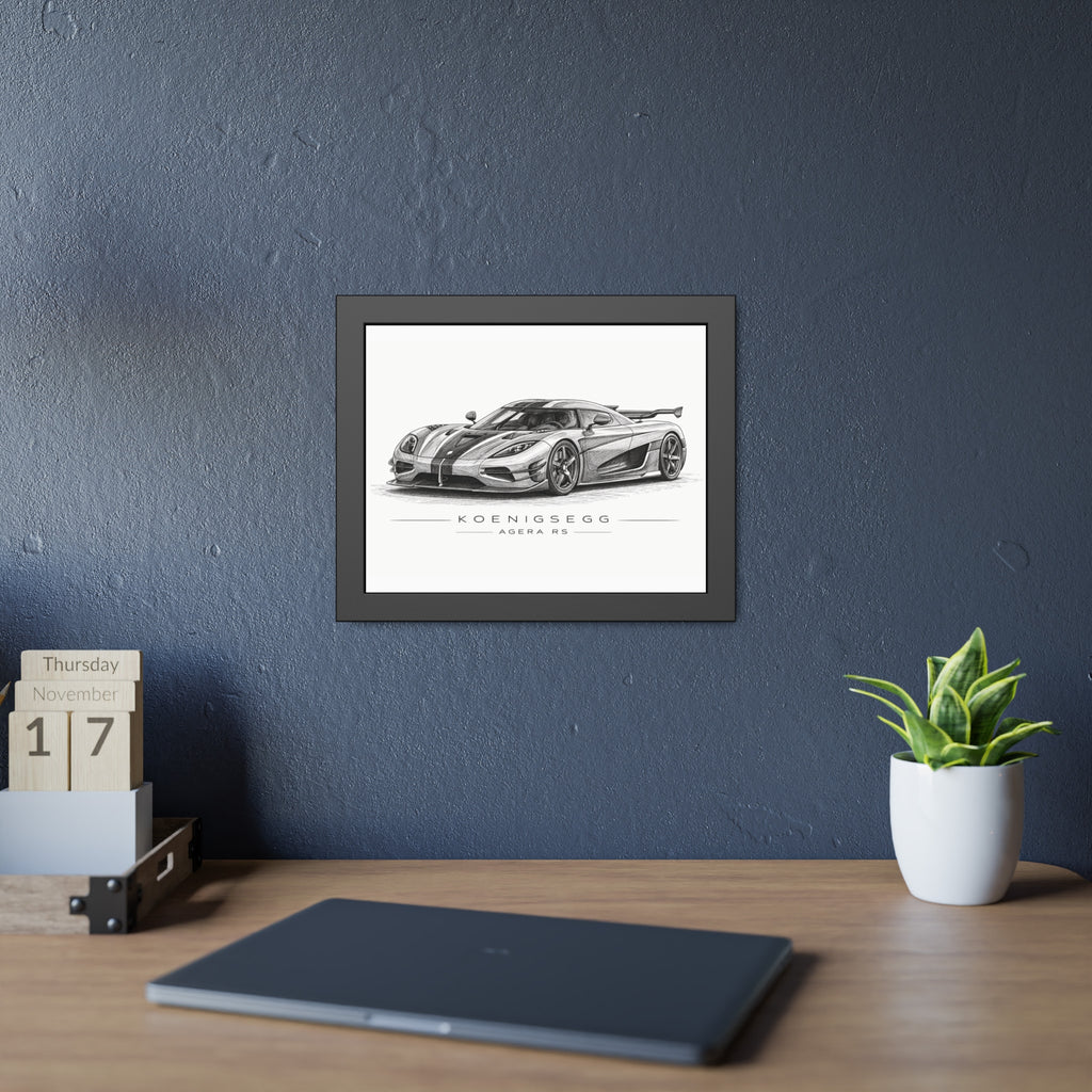 Framed Car Poster — Koenigsegg Agera R S Sketch Print
