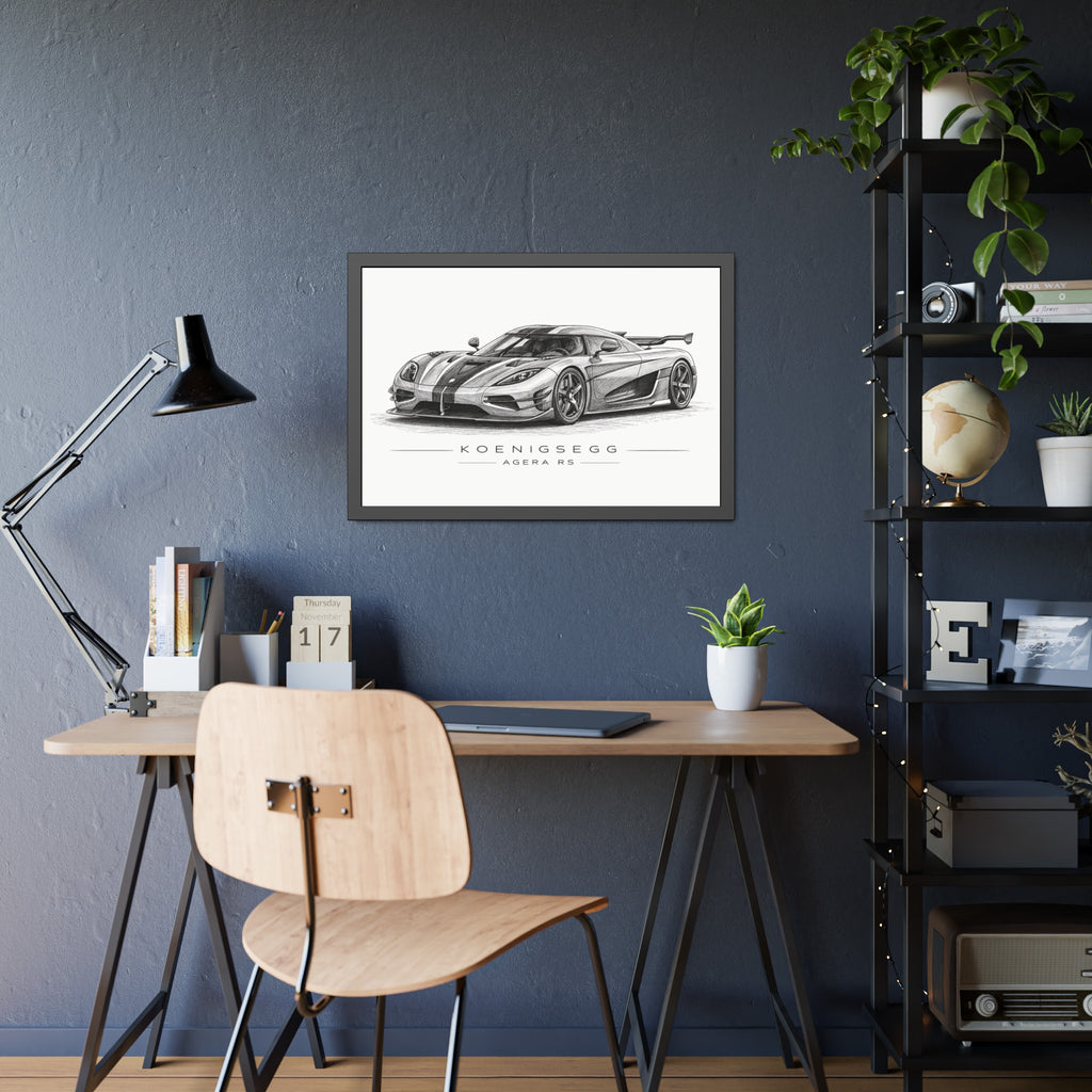 Framed Car Poster — Koenigsegg Agera R S Sketch Print