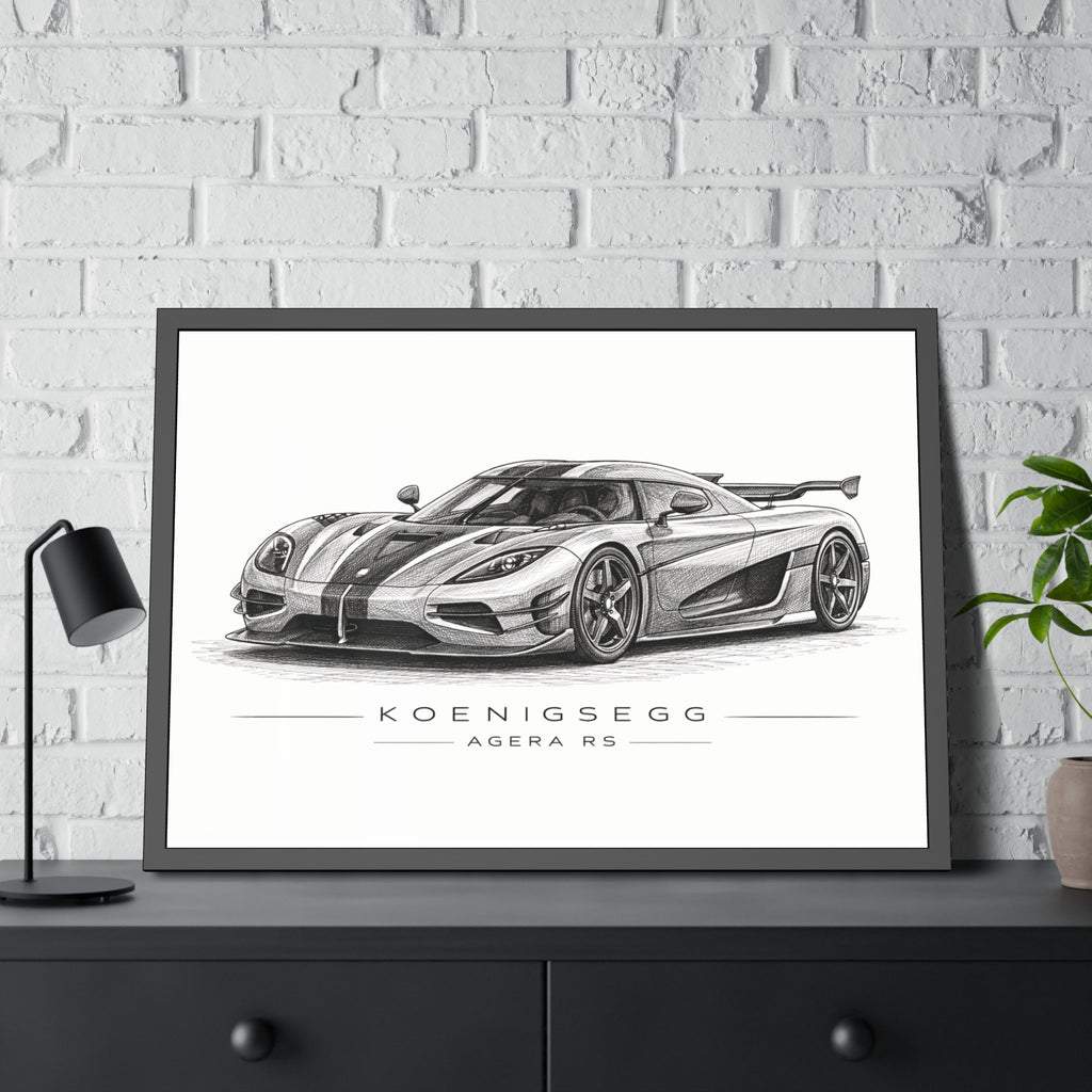 Framed Car Poster — Koenigsegg Agera R S Sketch Print