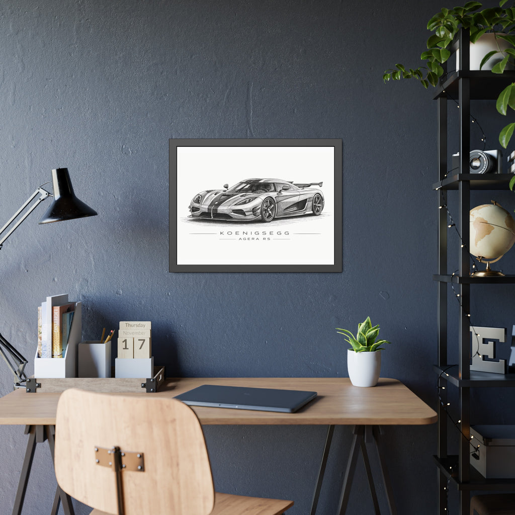 Framed Car Poster — Koenigsegg Agera R S Sketch Print