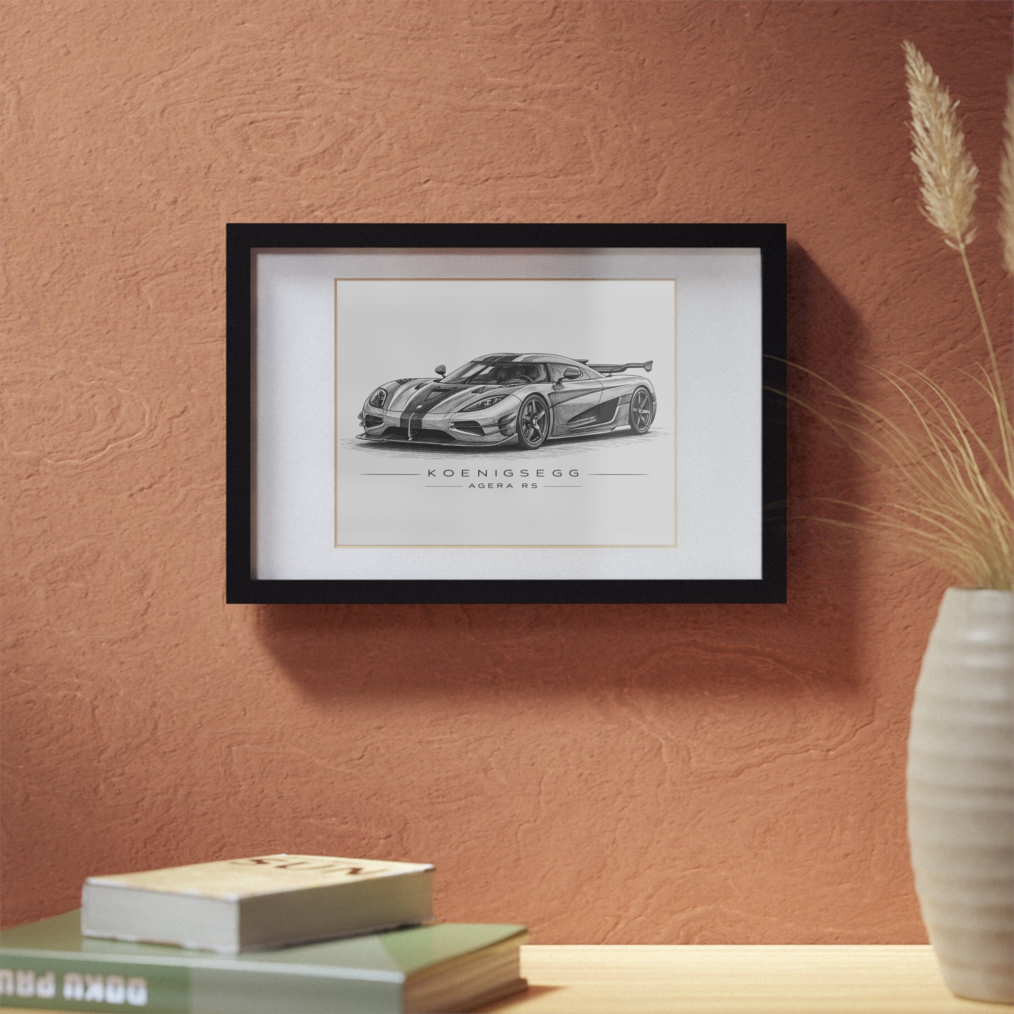 Framed Car Poster – Koenigsegg Agera RS Black Frame
