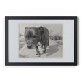 Black Framed Pet Portrait Poster — Realistic Sketch Dog Wall Art