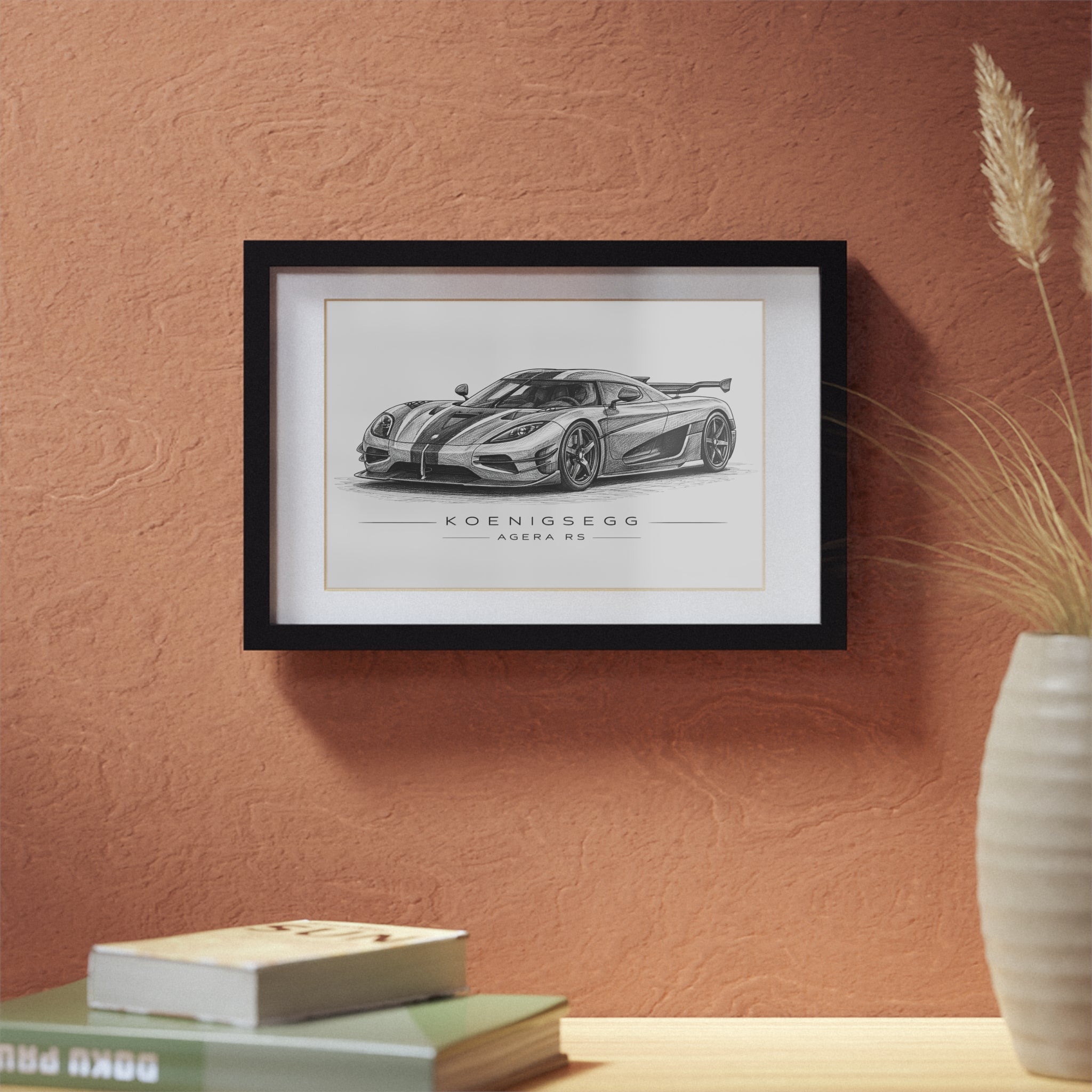Framed Car Poster – Koenigsegg Agera RS Black Frame