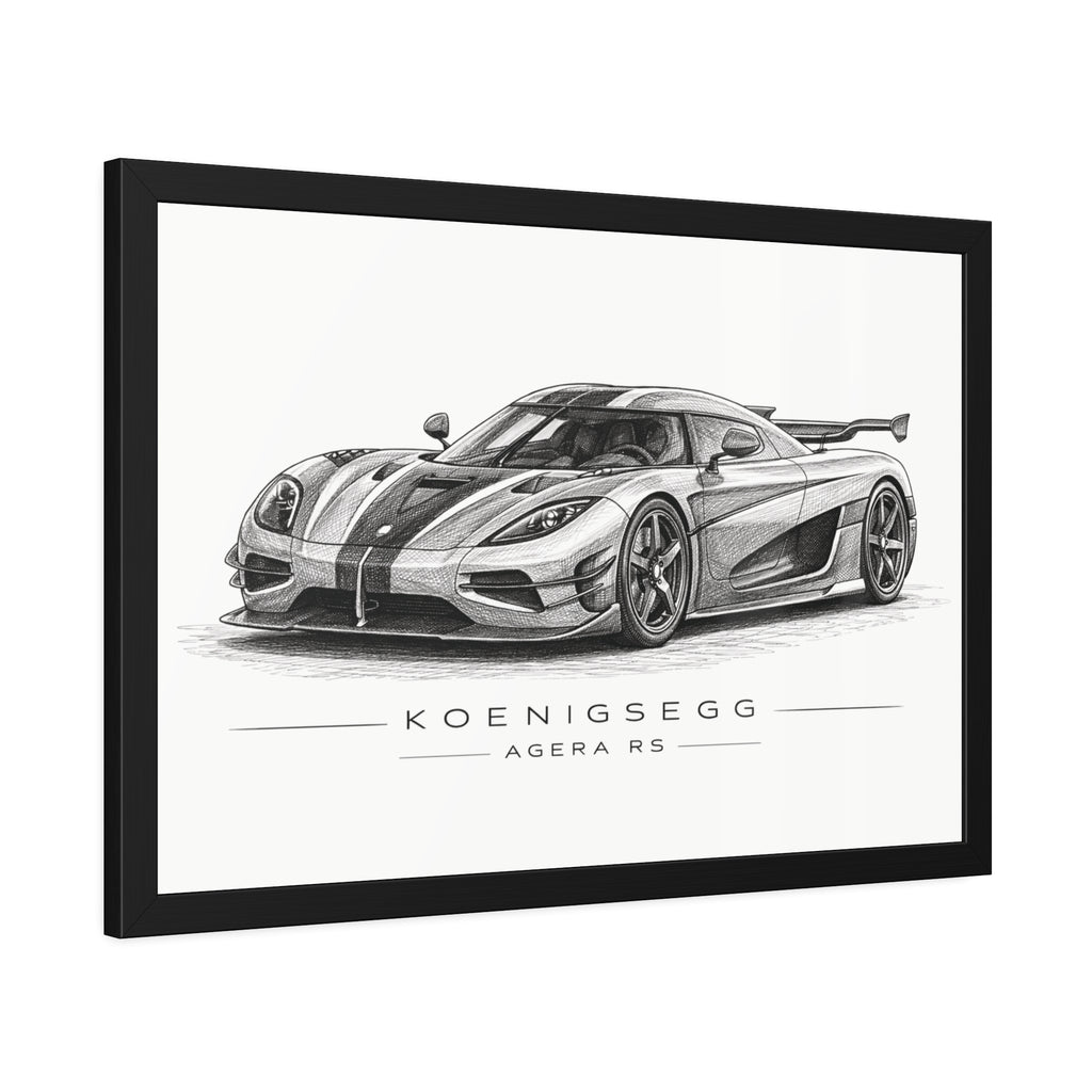 Framed Car Poster — Koenigsegg Agera R S Sketch Print