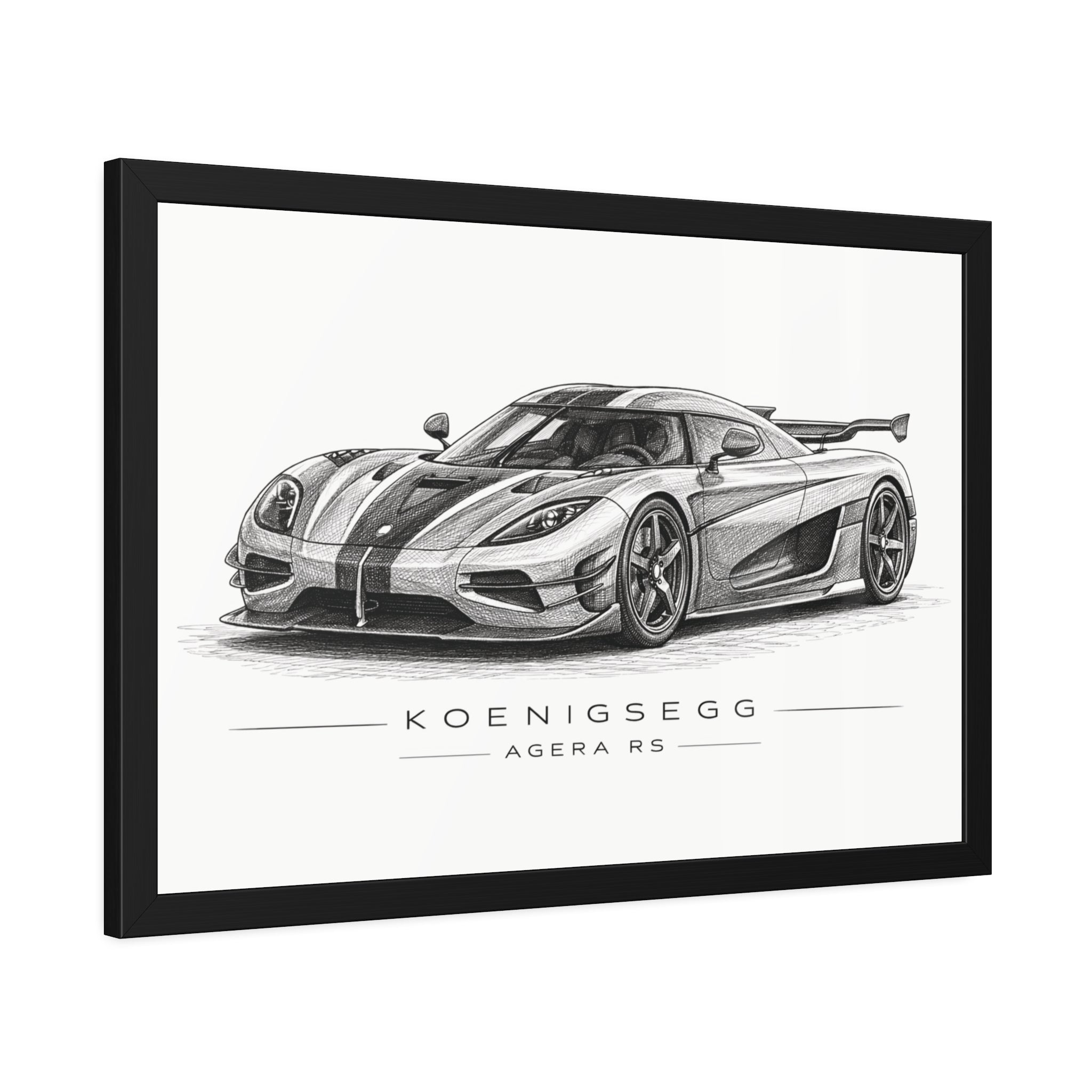Framed Car Poster — Koenigsegg Agera R S Sketch Print