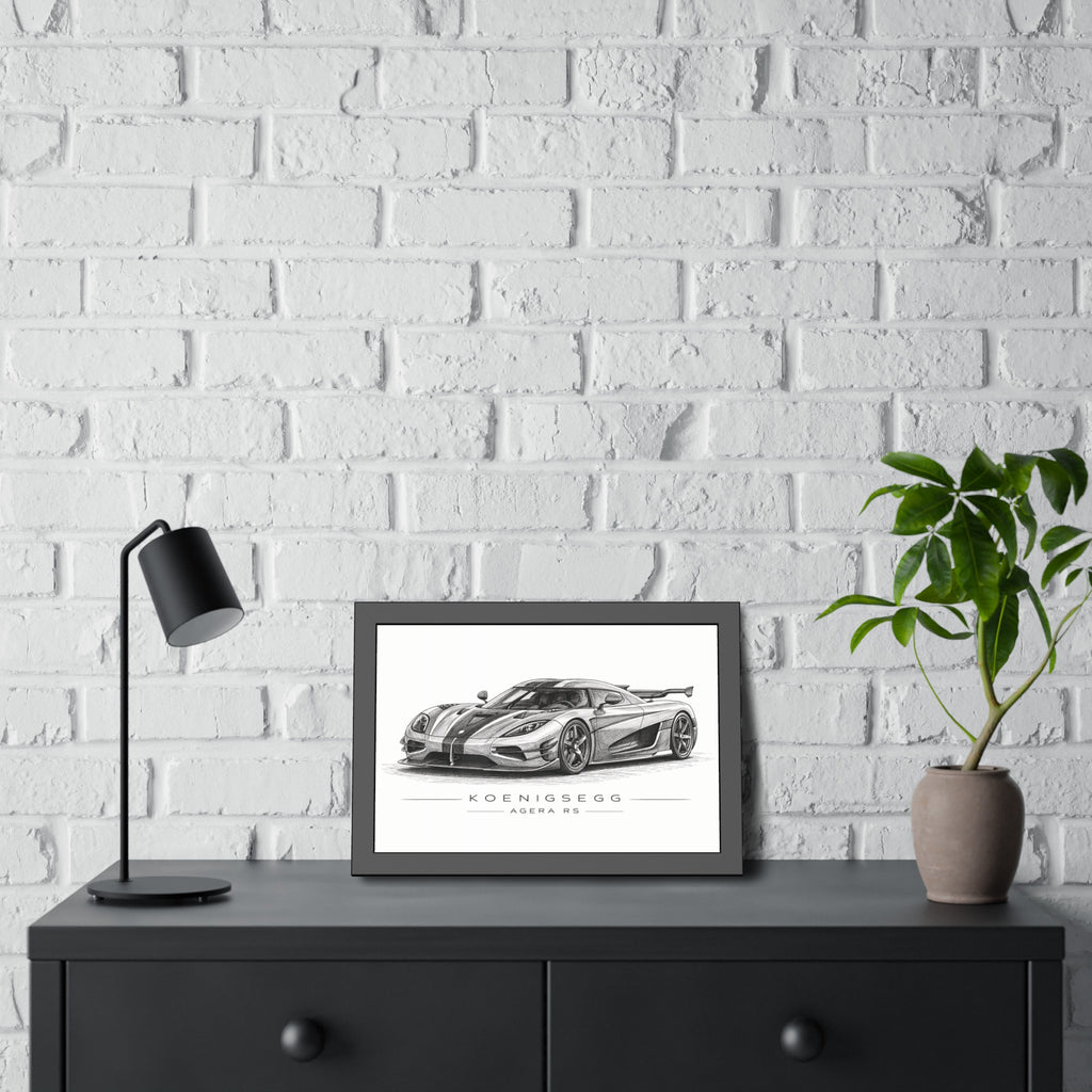 Framed Car Poster — Koenigsegg Agera R S Sketch Print