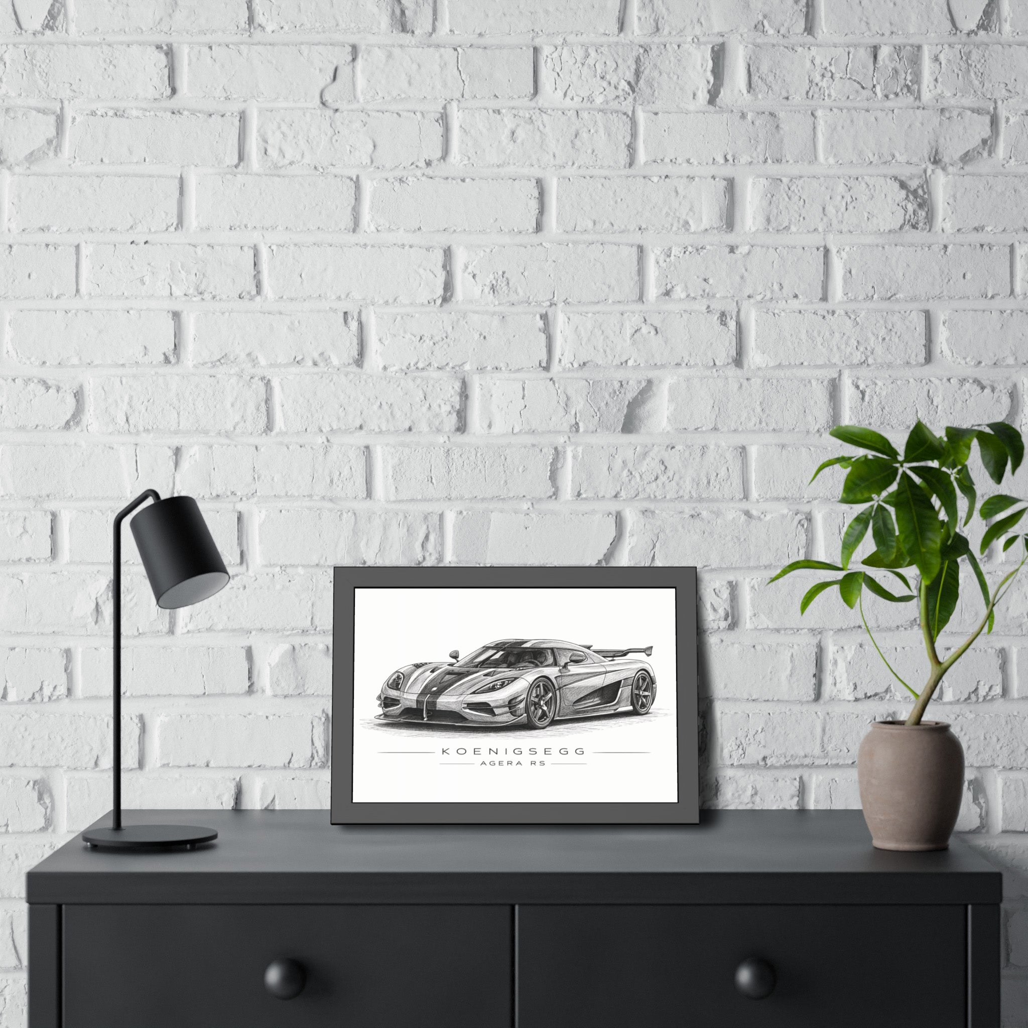 Framed Car Poster — Koenigsegg Agera R S Sketch Print